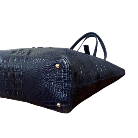 Brahmin Melbourne Asher Croc Embossed Zip Leather Shoulder Tote EUC - Picture 9 of 13